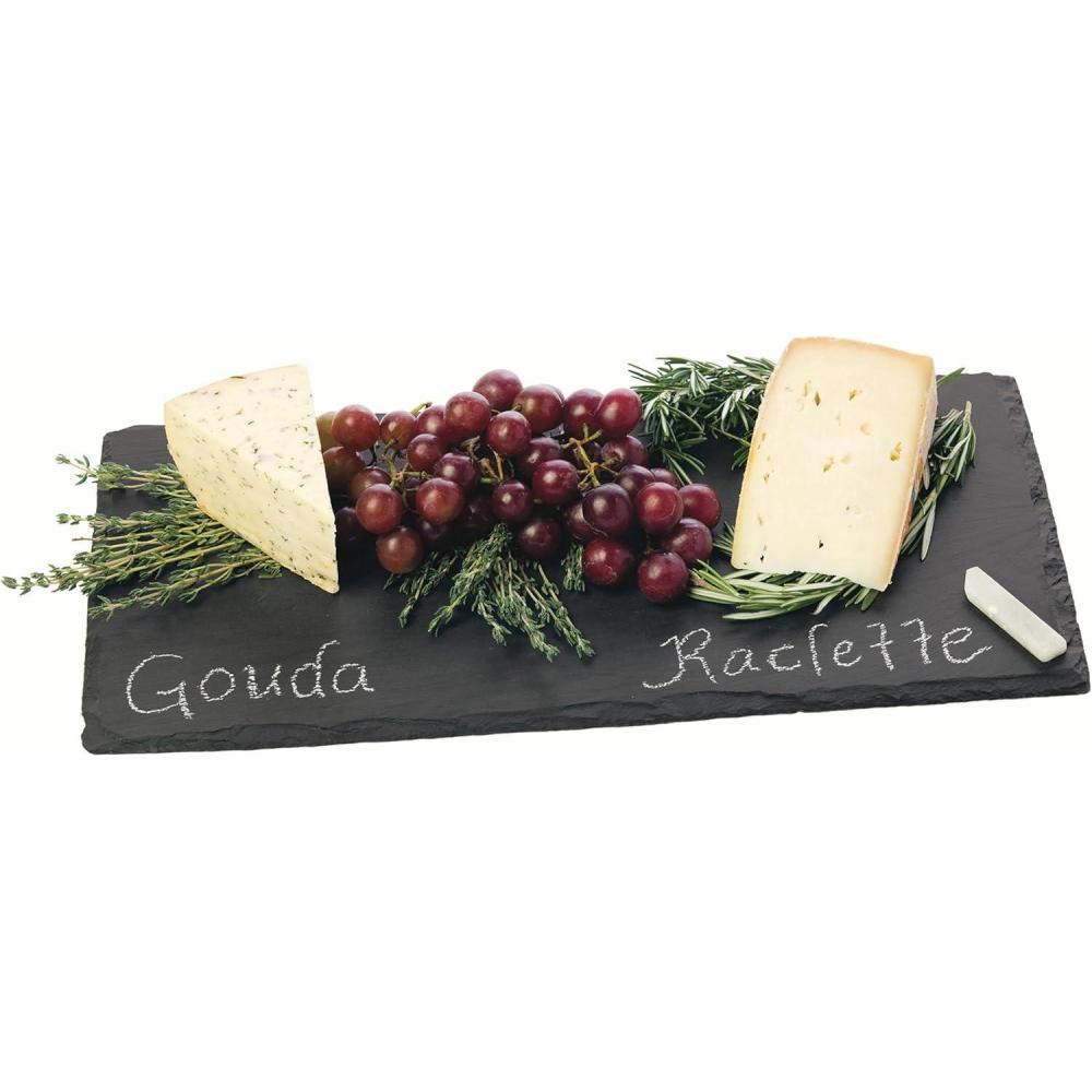 imageTwine Country Home Slate Cheese Board  Stone Plate Board for Tapas Appetizers ampamp Charcuterie Platters  Gourmet Kitchen Gift Essentials 11 inches x 7 inches BlackMedium Slate Board