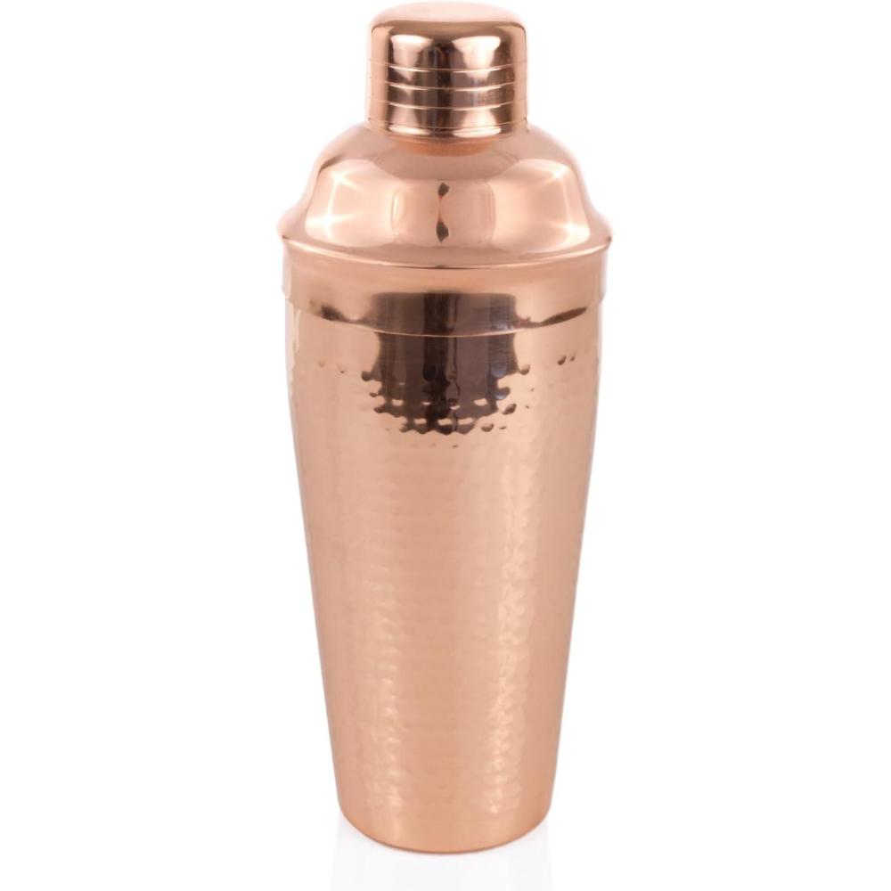 imageTwine Hammered Moscow Mule Mug Cocktail Set with Shaker for Mixed Drinks Stainless Steel Kitchen Set Barware Set of 2 CopperCopper Shaker