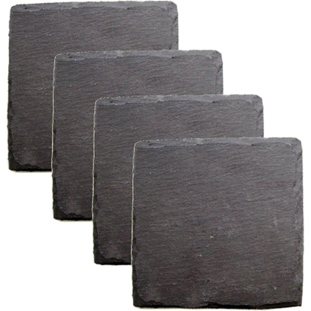 imageTwine Metallic Dipped Wood Coasters for Coffee Table Unique Decor Drink Coasters with Copper Accents Housewarming Gift Home Decor Coaster Set of 4Boxed Slate Coaster