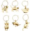 Gold Cat Wine Charms