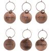 imageTwine Brushed Copper Holiday Wine Charms for Glasses Drink Markers for Birthday Wedding Bachelor Bachelorette Thanksgiving Christmas Party Picnic Outdoor Home Bar Accessories Set of 6