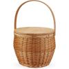 imageTwine Cask Willow Outdoor Picnic Basket with Lid and Handle Insulated Picnic Basket Wicker Basket with Picnic Equipment Set of 1