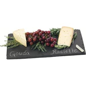 Twine Country Home Slate Cheese Board – Stone Plate Board for Tapas, Appetizers & Charcuterie Platters – Gourmet Kitchen Gift Essentials, 11 inches x 7 inches, Black(Medium Slate Board)