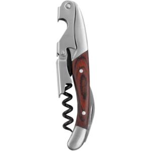 Twine Double Hinged Waiters Corkscrew Wine Opener in Wooden Gift Box, Durable Stainless Steel with Built-in Bottle Opener and Foil Cutter for Home Bar, Kitchen, Travel, Gifts for Wine Lovers, Set of 1(Regular)