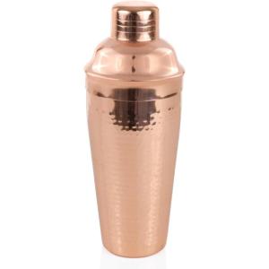 Twine Hammered Moscow Mule Mug Cocktail Set with Shaker for Mixed Drinks, Stainless Steel Kitchen Set, Barware, Set of 2, Copper(Copper Shaker)