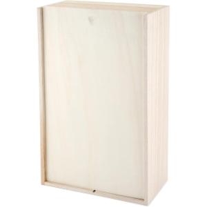 Twine Paulownia Wood Wine Large Gift Box, Festive Wine Wooden Box, Wine Boxes for Gifts, Wood Box, Wine Bottle Gift Box, Wine Storage, Wine Bottle Box, Wine Accessories, Fits 3 Standard Wine Bottles(Two – Bottle Holder)
