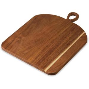 Twine Rustic Farmhouse Tapas Board Serveware, Acacia Wood Plank, Cheese Tray with Handle Brown(Large Acacia with Handle)