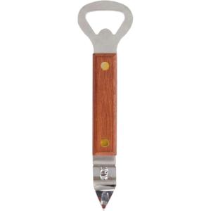 Twine Wall Mounted Bottle Opener with Open Here Slogan and Distressed Finish – Iron Bottle Opener, Brown, Set of 1(Wood Handle)