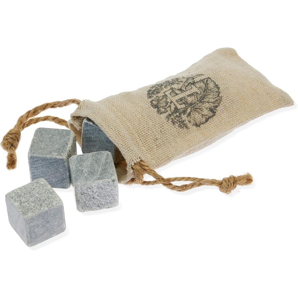 imageTwine Cooling Stones Glacier Bourbon Whiskey Rocks Reusable Ice Cubes Whiskey Stones Set Barware Bar Accessories Bar Tools Set of 6 GreySoapstone